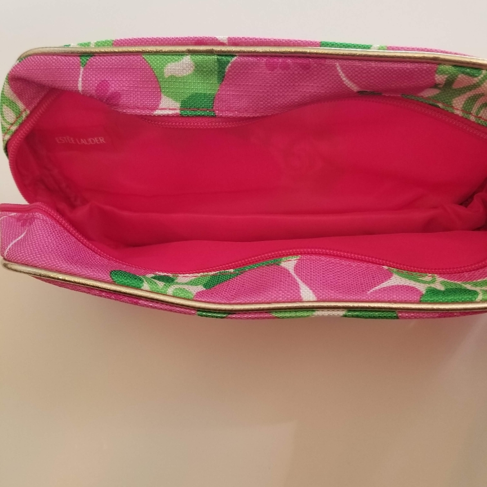 2 New Lilly Pulitzer For Estee Lauder Cosmetic Bags - 1 w/ mirror, 1 waterproof - Picture 3 of 8